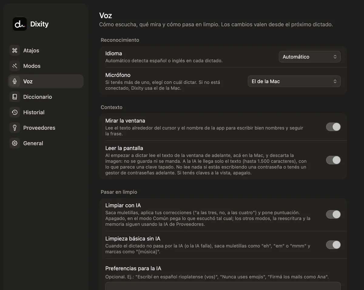 Dixity: Voz